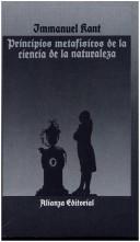 Portada de Immanuel Kant Principios metafísicos de la ciencia de la naturaleza Editorial Alianza