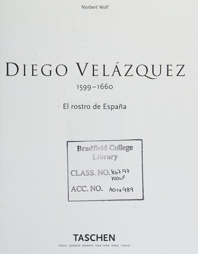 Portada de Velazquez Norbert Wolf Editorial Taschen