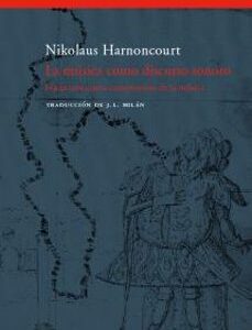 Portada de Nikolaus Harnoncourt Música como discurso sonoro Editorial Acantilado