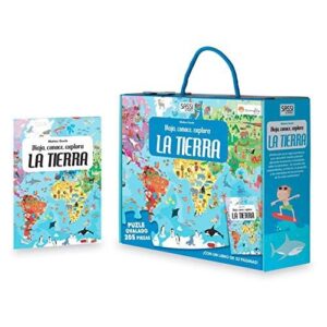 Portada de La tierra Puzle ovalado 205 piezas y libro Editorial Sassi