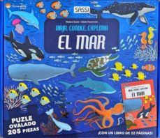 Portada de El mar Puzle ovalado 205 piezas y libro Editorial Sassi