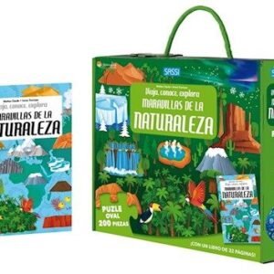 Portada de Maravillas de la naturaleza Puzle ovalado 200 piezas y libro Editorial Sassi