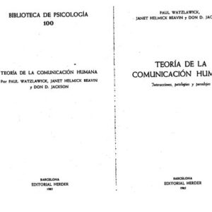 Portada de Paul Watzlawick Teoría de la comunicación humana Editorial Herder