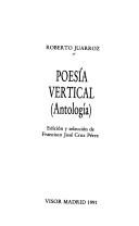 Portada de Roberto Juarroz Poesía vertical (antología) Editorial Visor