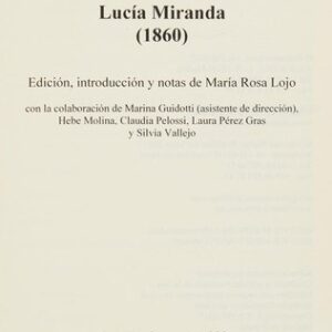 Portada de Eduarda Mansilla Lucía Miranda (1860) Editorial Iberoamericana Vervuert
