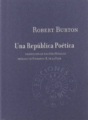 Portada de Robert Burton Una república poética Editorial Círculo de bellas artes