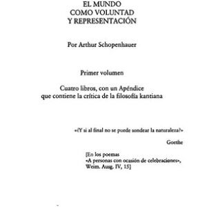 Portada de Arthur Schopenhauer El mundo como voluntad y representación II Editorial Trotta