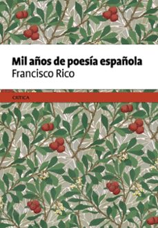 Portada de Francisco Rico Mil años de poesía española Editorial Crítica