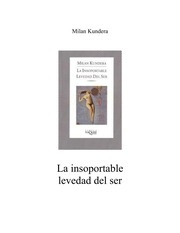 Portada de Milan Kundera La insoportable levedad del ser Editorial Tusquets