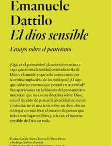 Portada de Emanuele Dattilo El dios sensible Editorial Adriana Hidalgo