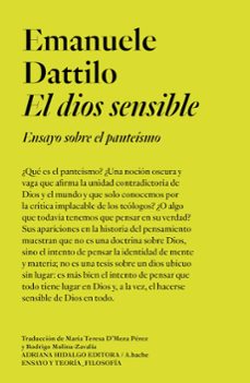 Portada de Emanuele Dattilo El dios sensible Editorial Adriana Hidalgo